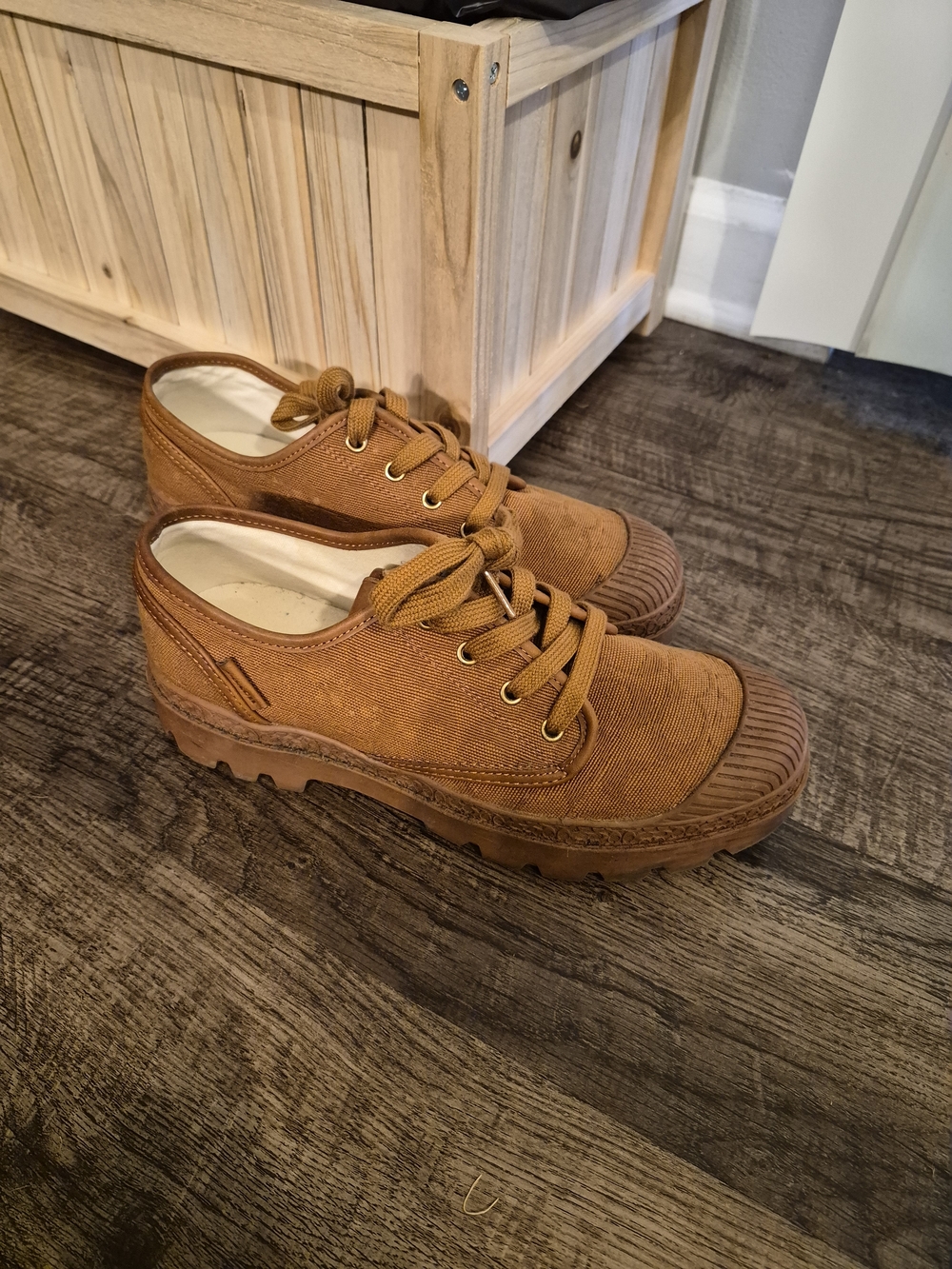 Coach Men's Low-Top Canvas Sneakers in Tan Brown